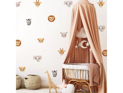 Nálepky na stenu Safari zvieratá. Divoké zvieratá (8)
