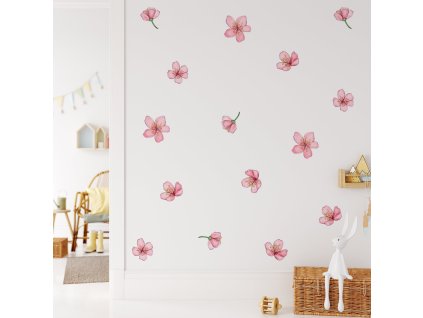Květinové nálepky na zeď. Barevná květina (18)