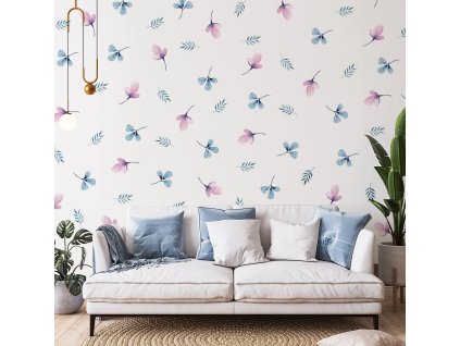 Květinové nálepky na zeď. Pastel Flowers (42)