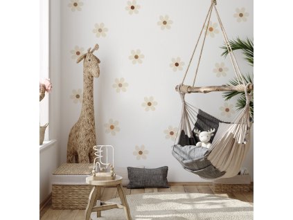 Květinové nálepky na zeď. S pastelovými květinami (7)