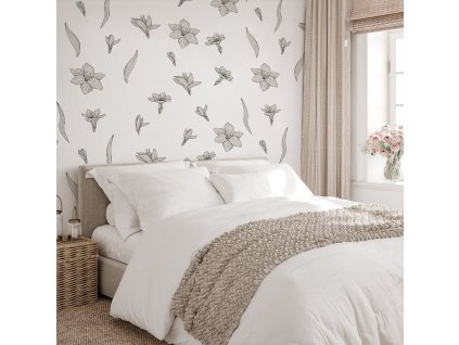 Květinové nálepky na zeď. Pastel Flowers (44)