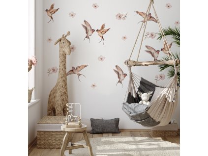 Květinové nálepky na zeď. Pastel Flower (4)