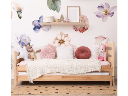 Obrovská sada samolepiek na stenu. Pastelové lesné kvety farebné abstraktné