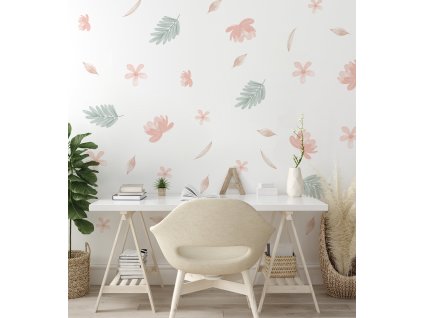Květinové nálepky na zeď. Pastel Flowers (46)