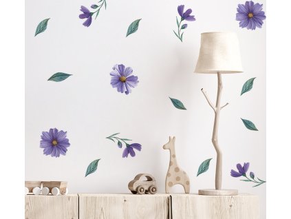 Květinové nálepky na zeď. Pastel Flowers (48)