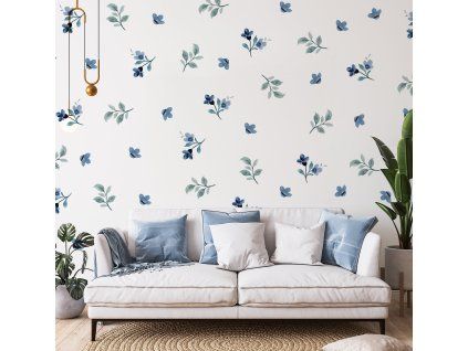 7336 boho nalepky na stenu kvety a listy