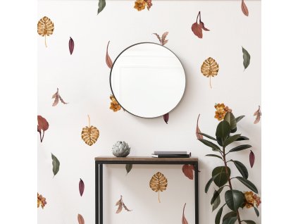 Květinové nálepky na zeď. Tropické listy (3)