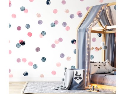 Tečky nálepky na zdi. Smíchejte akvarely (2)