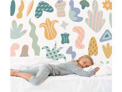 Obrovská sada nálepiek na stenu. Abstraktných tvarov