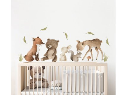 Lesné zvieratá Nástenná samolepka. Lesné zvieratá Nástenná