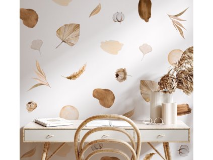 Květinové nálepky na zeď. Pastel Flowers (54)