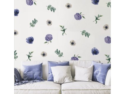 Květinové nálepky na zeď, zelené stěny na zdi, dekorace na zeď, nálepka ve stylu boho na zdi, květinové nálepky na zdi, botanické nálepky na zdi, eukalyptus