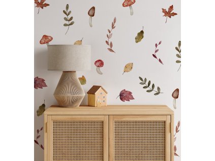 Květinové nálepky na zeď. S pastelovými květinami (8)