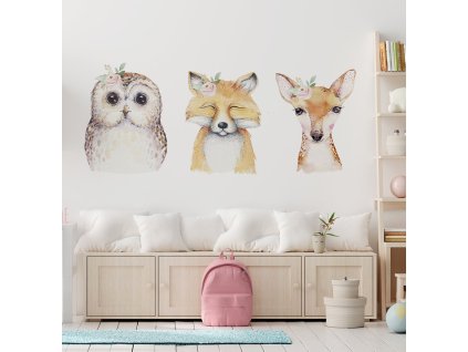 Lesné zvieratá Nálepky na stenu. Lesné zvieratá