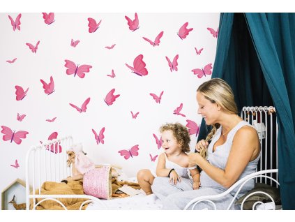 Nálepky na stenu Motýľ. Boho nástenné dekorácie (4)