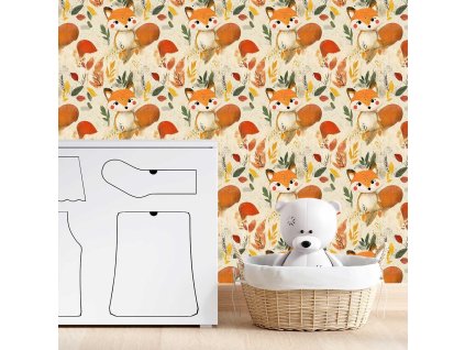 Roztomilá Peel & Stick tapeta do baby izby (Material Textil)