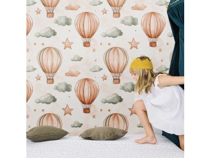 Roztomilá Peel & Stick tapeta do baby izby (Material Textil)