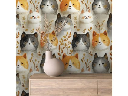 Detská tapeta – zvieratá – herňa (Material Textil)