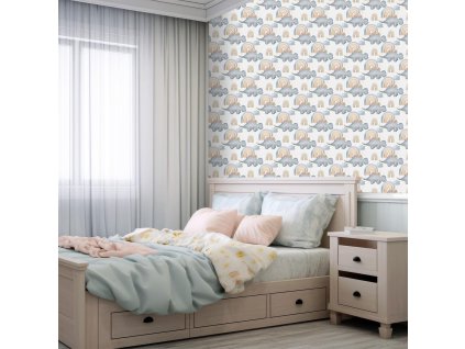 Roztomilá dinosauria tapeta do detskej izby (Material Textil)