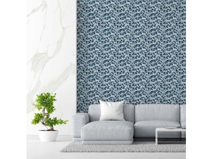 Geometrická 3D tapeta – vinylová na akcentné steny (Material Textil)