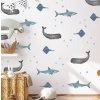 Nálepka na zdi oceánského zvířete. Abstraktní tvary