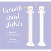 Nálepka na zeď s růstovým diagramem. Snadné loupání a lepení