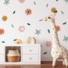 Květinové nálepky na zeď. Pastel Floral