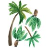 Tropická samolepka na palmovou stěnu. Tropické listy