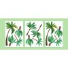 Tropická samolepka na palmovou stěnu. Tropické listy