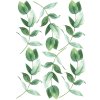 Kvetinové nálepky na stenu. Zelené listy