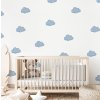 Nálepky na stenu s oblakmi. Modré akvarelové oblaky