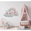 Dúhová samolepka na stenu. Detská izba dekorácie