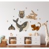 Nálepky na zdi zvířat. Sada zvířecích samolepek