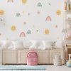 Dúhová nálepka na stenu. Pastelové dúhy (2)