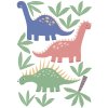 Dinosaury nálepky na stenu. Hnedé dinosaury
