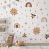 Boho Nálepky na stenu. Abstraktné slnko