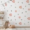 Květinové nálepky na zeď. S pastelovými květinami (5)