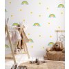 Nálepka na stenu dúha. Farebné dúhy a bodky