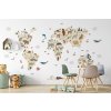 Mapa zvířat světové nálepky na zdi. Dekorace dětského pokoje