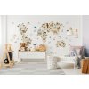 Zvieracia mapa sveta Nálepka na stenu. Dekorácie detskej izby