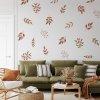 Květinové nálepky na zeď. S pastelovými květinami (6)