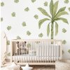 Tropická samolepka na palmovou stěnu. Tropické listy