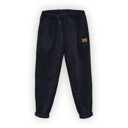 damske kalhoty mansestr cerna ohrnute