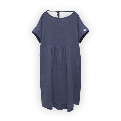 Mušelínové šaty modré