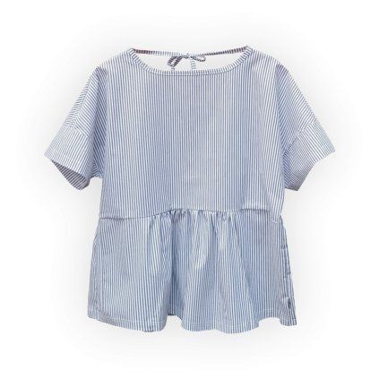 Peplum top modrobílý proužek