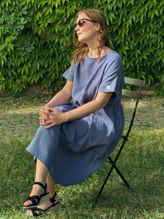 👗 Mušelínové šaty s 25% SLEVOU! Obléknout je můžete všude 👉 kde se chcete cítit komfortně a hezky. Bio bavlněný mušelín...