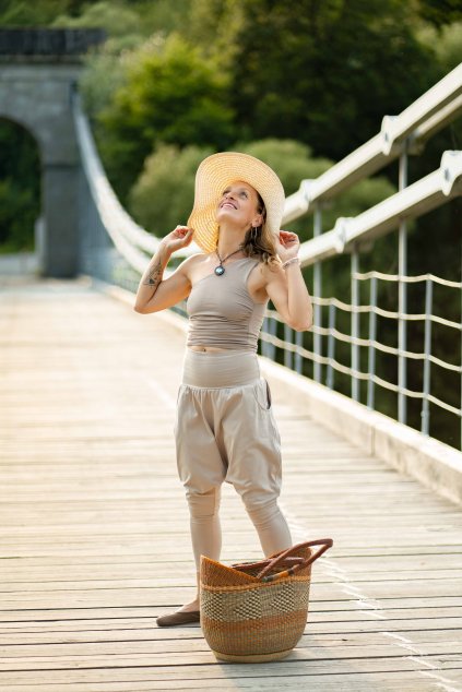 DOPRODEJ KOLEKCE baggy BÉŽOVÉ XS/S z bavlny