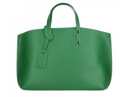 Kožená velká zelená dámská kabelka Casilda