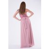 Dámské společenské a plesové šaty EVA & LOLA bez ramínek starorůžové