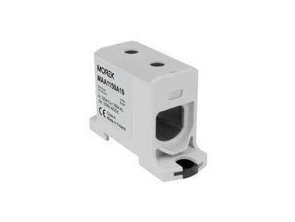MOREK Lištová spojka AL/CU závit 25-150mm2 TS35 1-kolejová 2-otvorová příchytka OTL150 šedá (MAA1150A10)